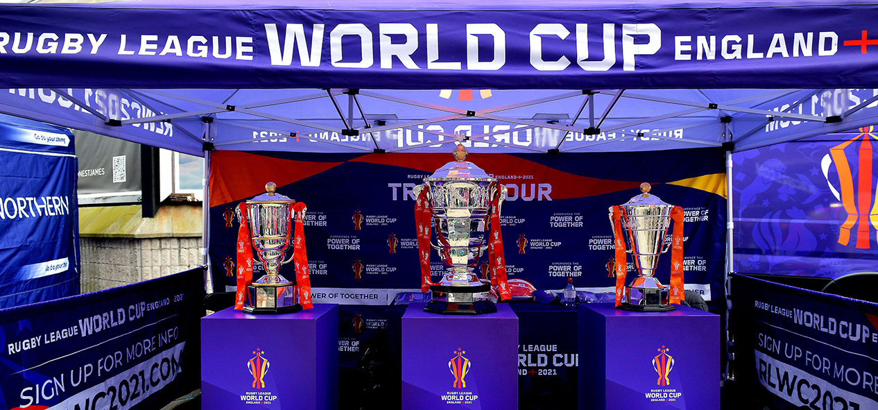 The three RLWC 2021 trophies on display