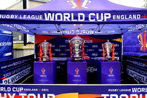 The three RLWC 2021 trophies on display