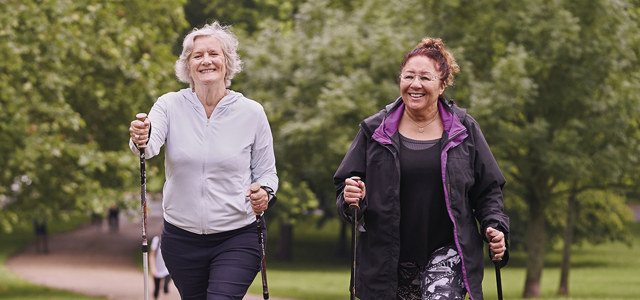 Two women enjoying a walk