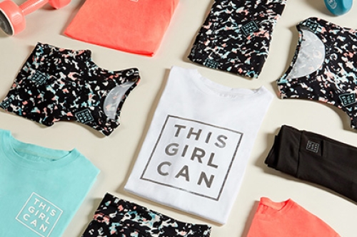 This Girl Can activewear range spread on a table