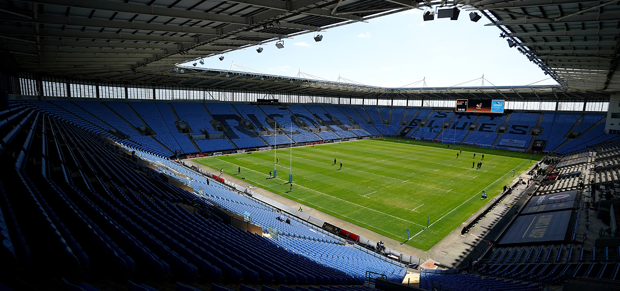 A general view of an empty Ricoh Arena during a Premiership Rugby match