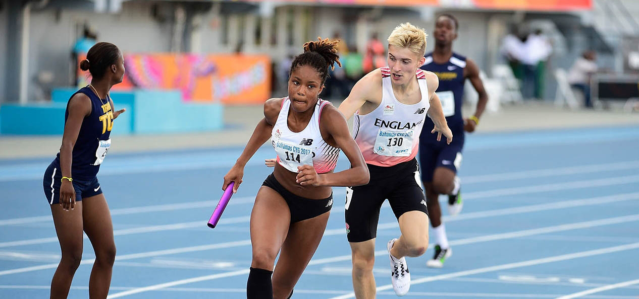 Runners from England take part in a race