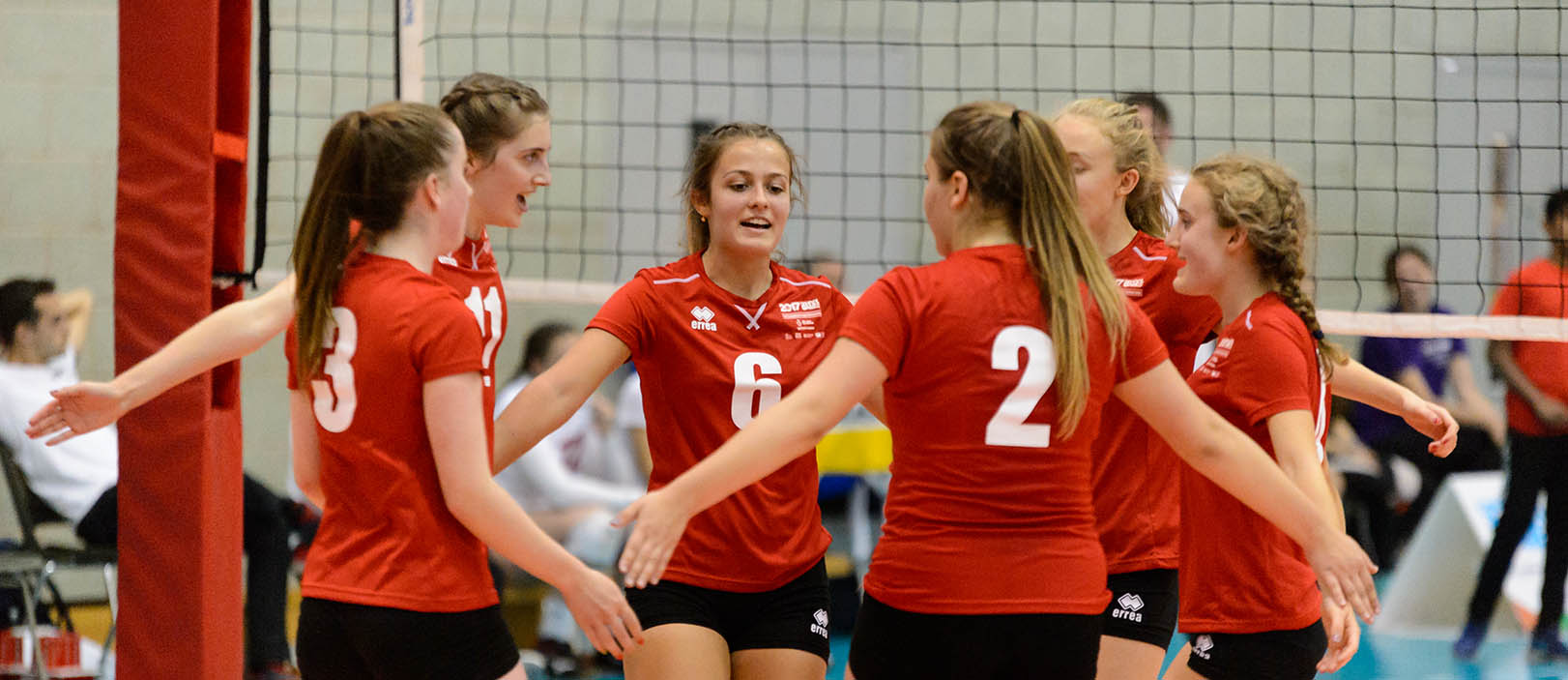 A group of volleyball players at the School Games