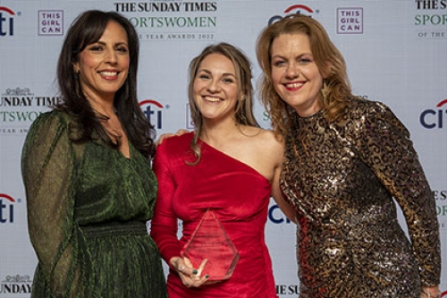 Eloise Moller, centre, with her award