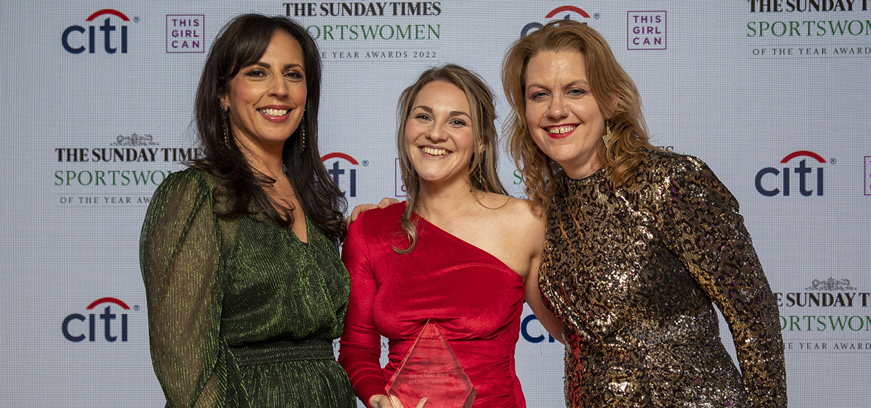 Eloise Moller, centre, with her award