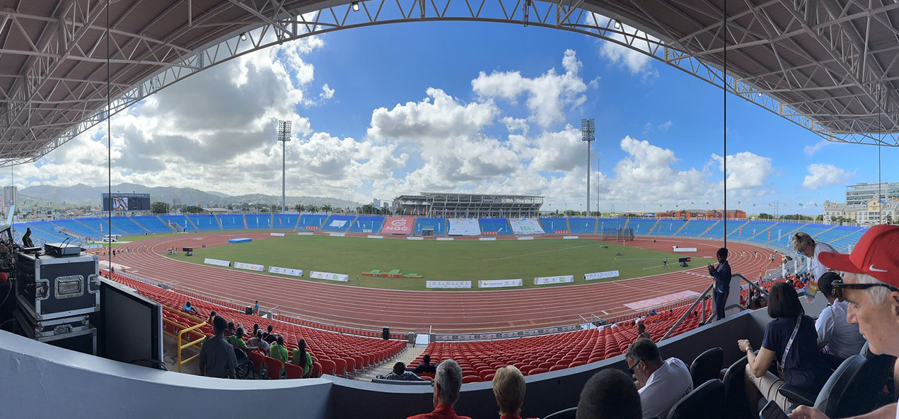 Panoramic views of one of one of the stadiums of the Trinbago 2023 Commonwealth Youth Games 