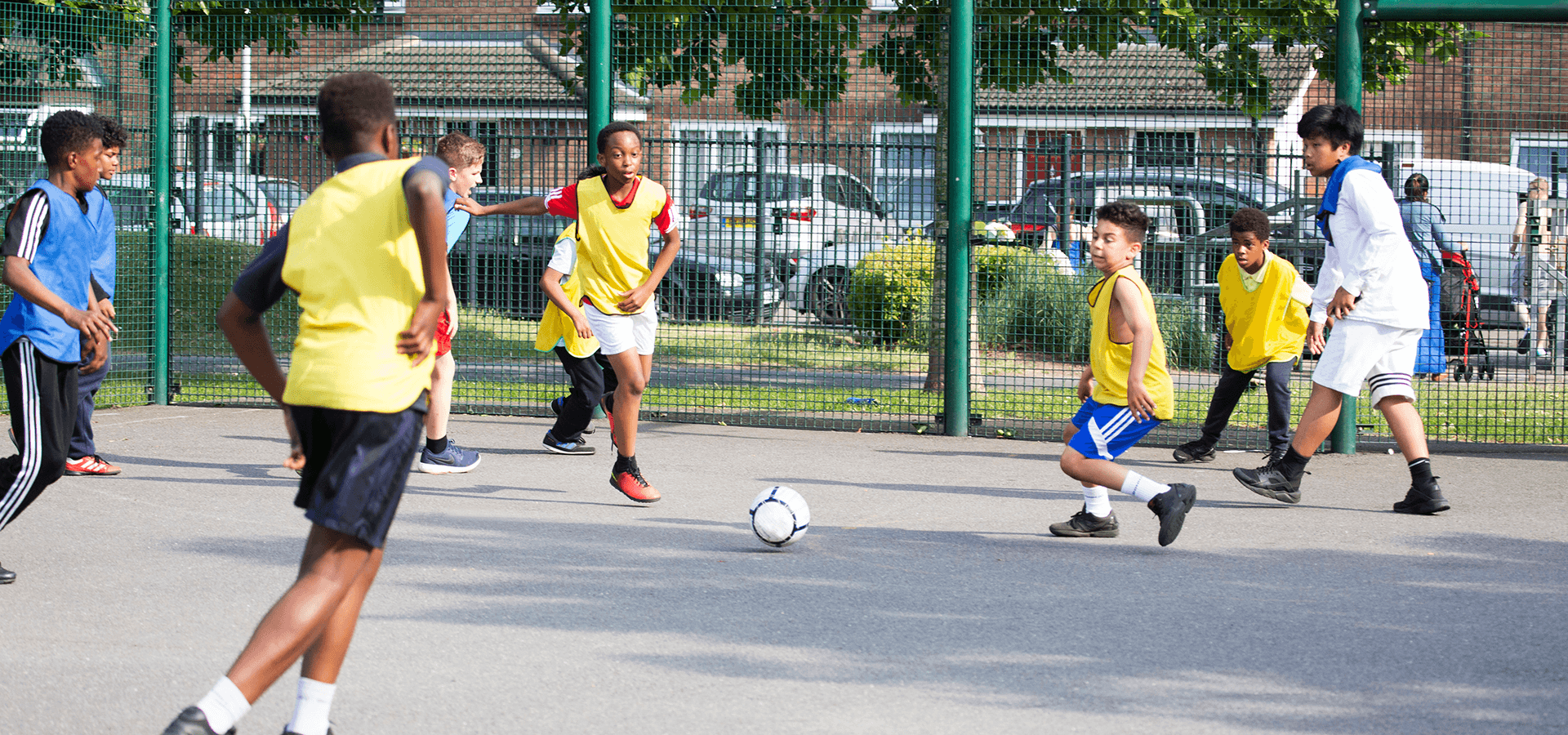 Safeguarding football cages action photo